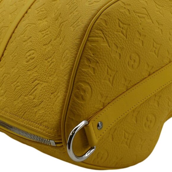 LOUIS VUITTON Keepall 50 Bandouliere Monogram Taurillon Travel Bag Yellow - Picture 7 of 12